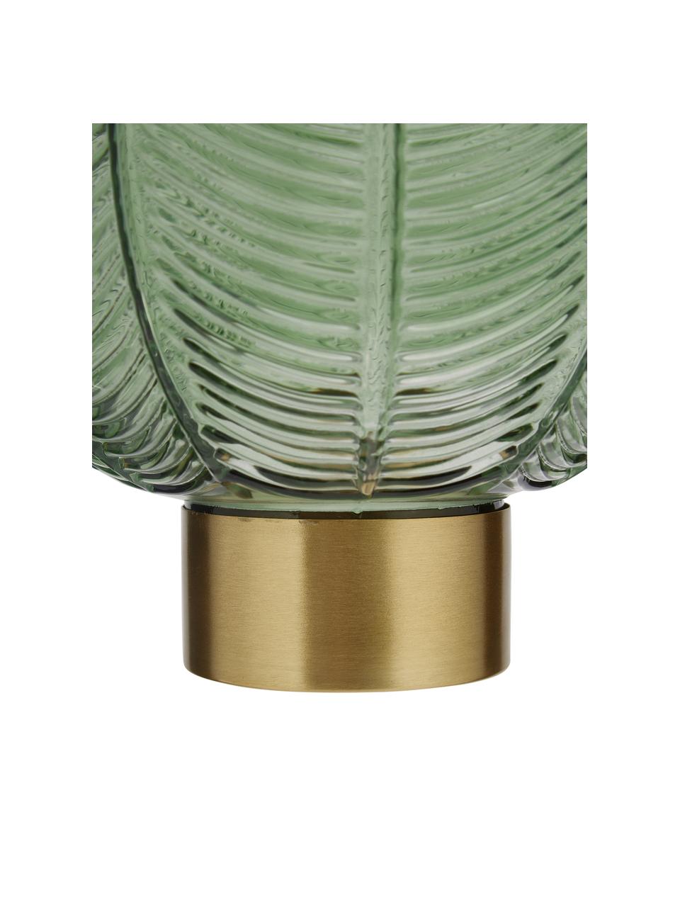Kugel-Vase Mickey mit goldfarbenem Sockel, Vase: Glas, Sockel: Messing, Grün, Goldfarben, Ø 20 x H 21 cm