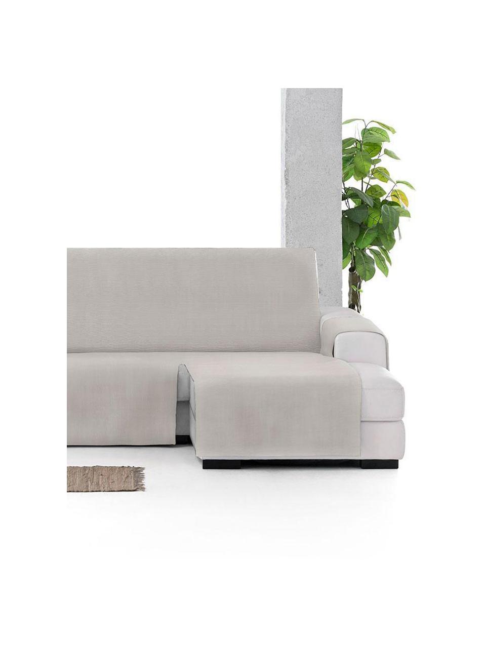 Copertura divano angolare Levante, 65% cotone, 35% poliestere, Verde grigio, Larg. 150 x Lung. 290 cm, chaise-longue a destra