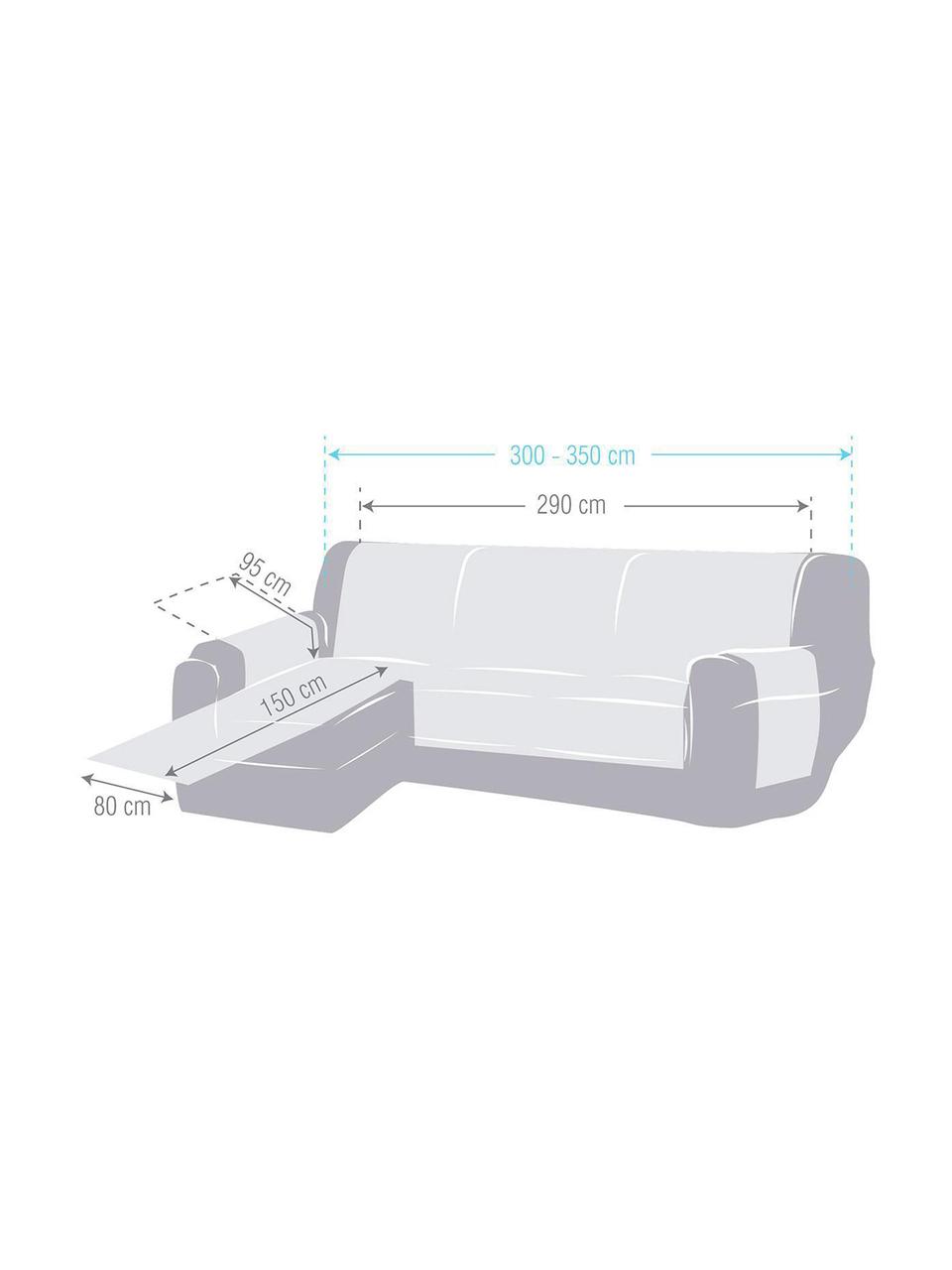 Narzuta na sofę narożną Levante, 65% bawełna, 35% poliester, Szarozielony, S 150 x D 290 cm, prawostronna