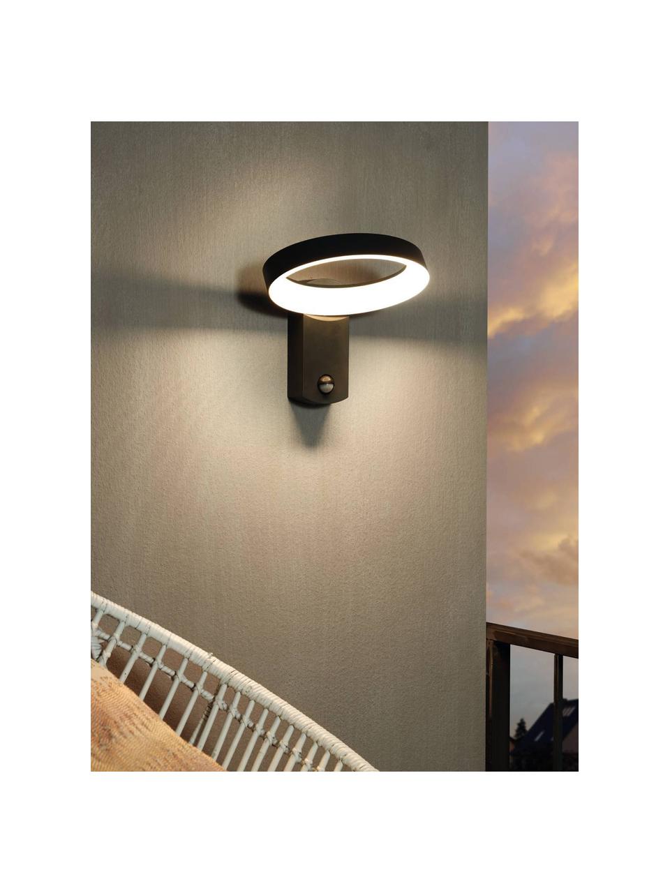 Aplique LED para exterior con sensor de movimiento Pernate, Gris antracita, An 25 x Al 24 cm