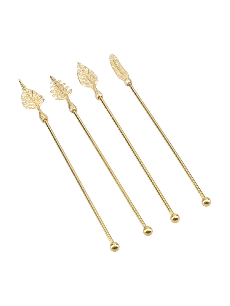 Cocktailstäbchen Bar Craft, 4er-Set, Metall, beschichtet, Goldfarben, L 20 cm