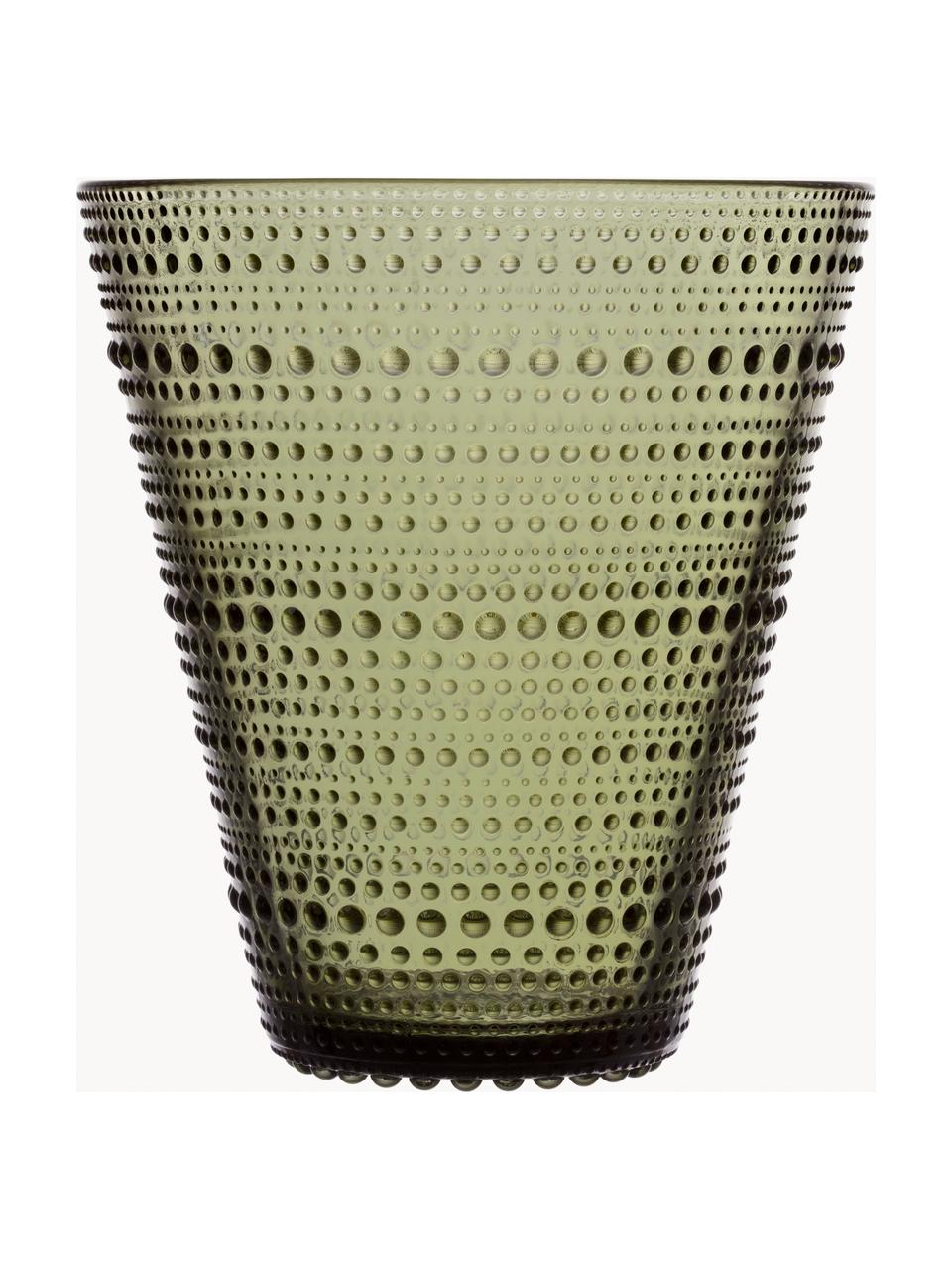 Sklenená váza Kastehelmi, V 15 cm, Sklo, Zelená, priehľadná, Ø 14 x V 15 cm