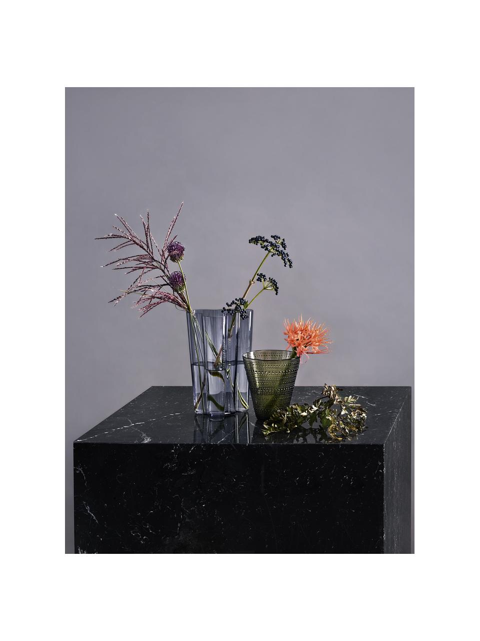 Vase en verre Kastehelmi, haut. 15 cm, Verre, Vert, transparent, Ø 14 x haut. 15 cm