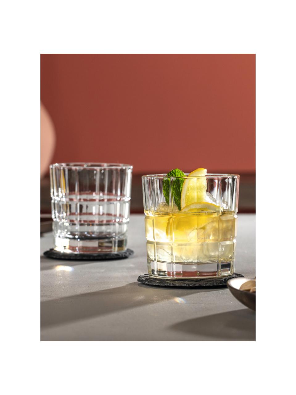 Vasos de whisky Spiritii, 4 uds., Vidrio, Transparente, Ø 9 x Al 9 cm, 360 ml