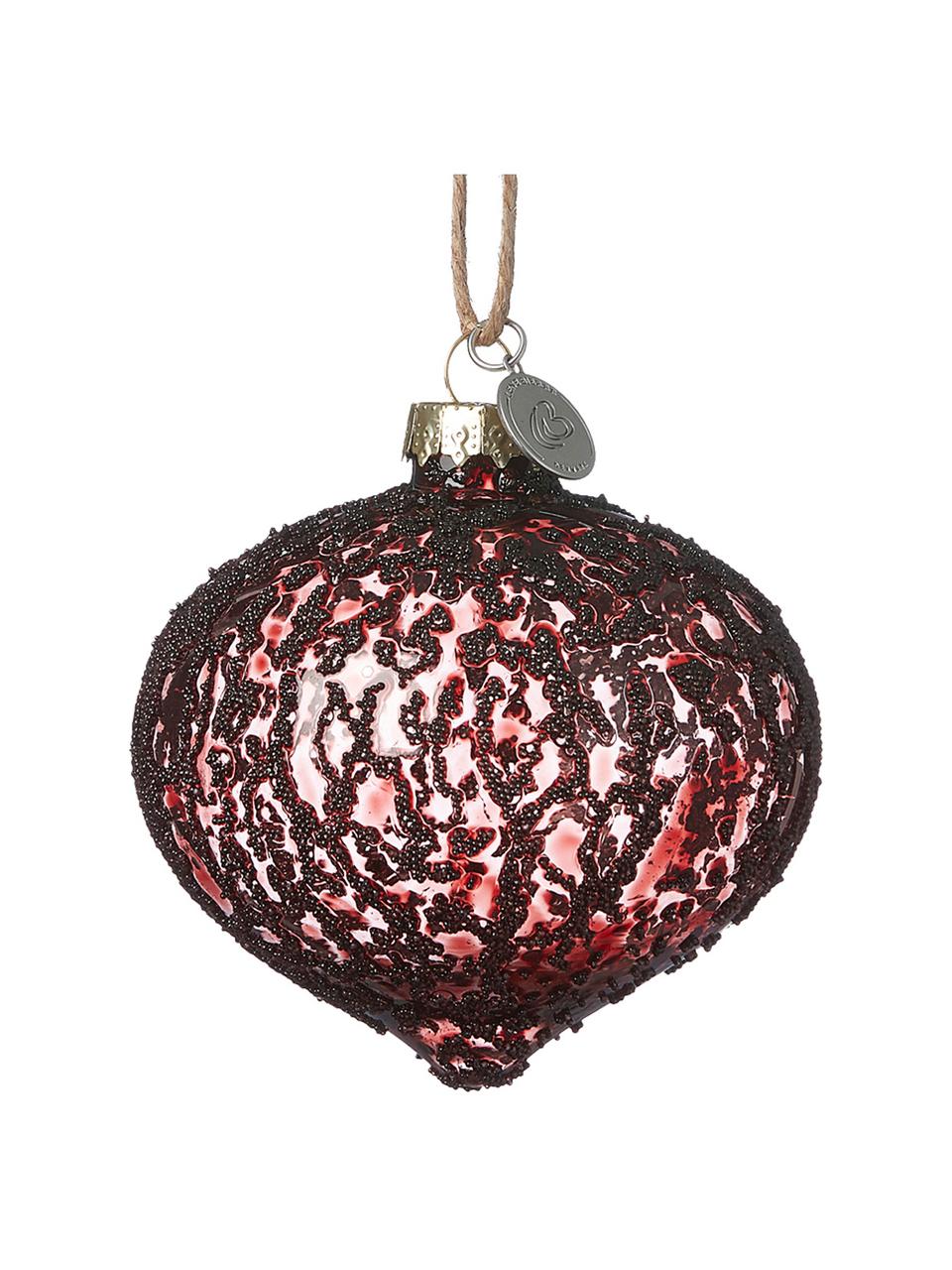 Bolas de Navidad Charity, Ø 8 cm, 2 uds., Rojo oscuro, Ø 8 cm