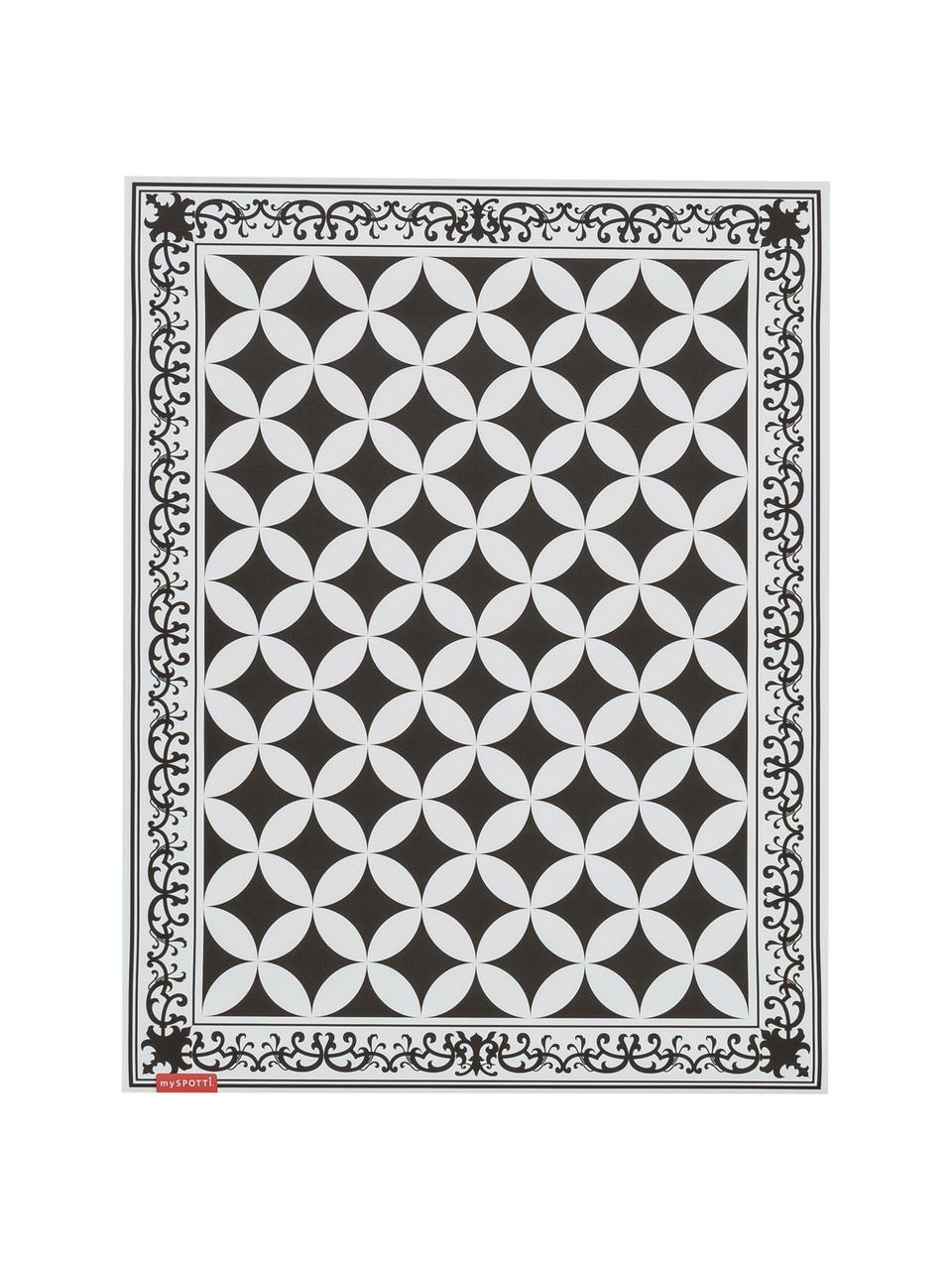 Alfombra vinílica Chadi, antideslizante, Vinilo reciclable, Negro, blanco, An 136 x L 203 cm