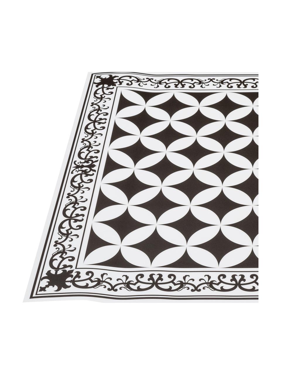 Tapis antidérapant intérieur extérieur en vinyle Chadi, Vinyle, recyclable, Noir, blanc, larg. 136 x long. 203 cm