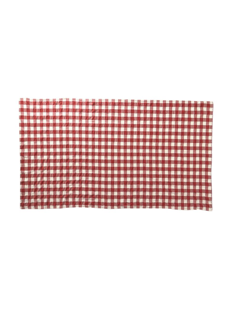 Mantel de algodón Ester, 100% algodón, Rojo y blanco a cuadros, De 6 a 10 comensales (An 145 x L 250 cm)