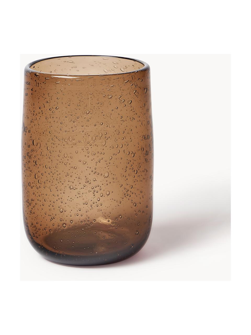 Handgemaakte waterglazen Bari met luchtbellen, 6 stuks, Glas, Bruin, Ø 7 x H 11 cm, 330 ml