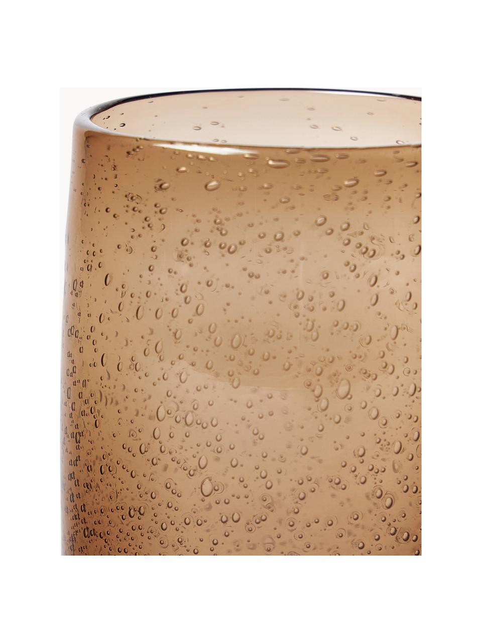 Bicchiere acqua fatto a mano con bolle d'aria Bari 6 pz, Vetro, Marrone, Ø 7 x Alt. 11 cm, 330 ml