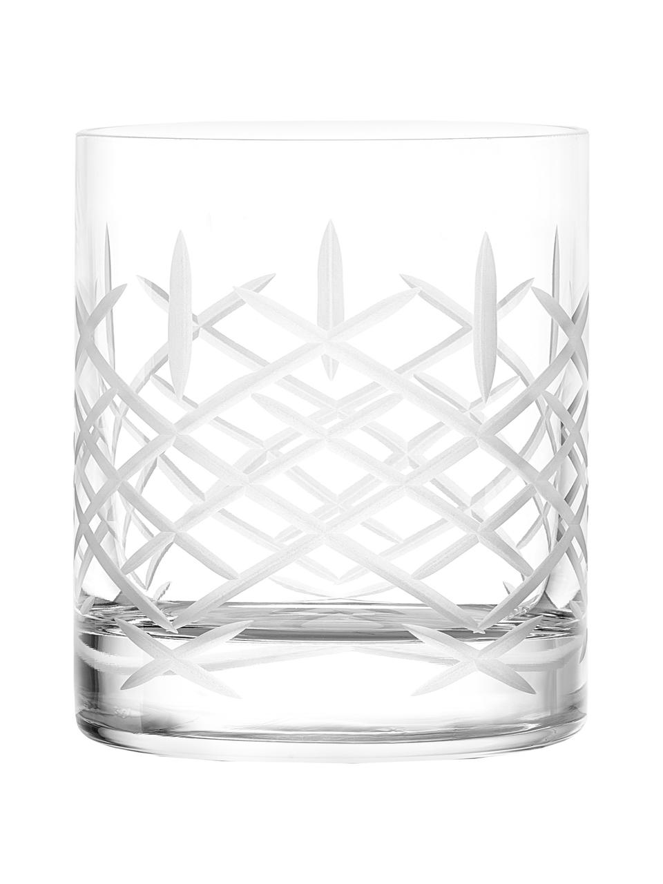 Whiskygläser Club mit Strukturmuster, 6 Stück, Glas, Transparent, Ø 10 x H 10 cm, 320 ml