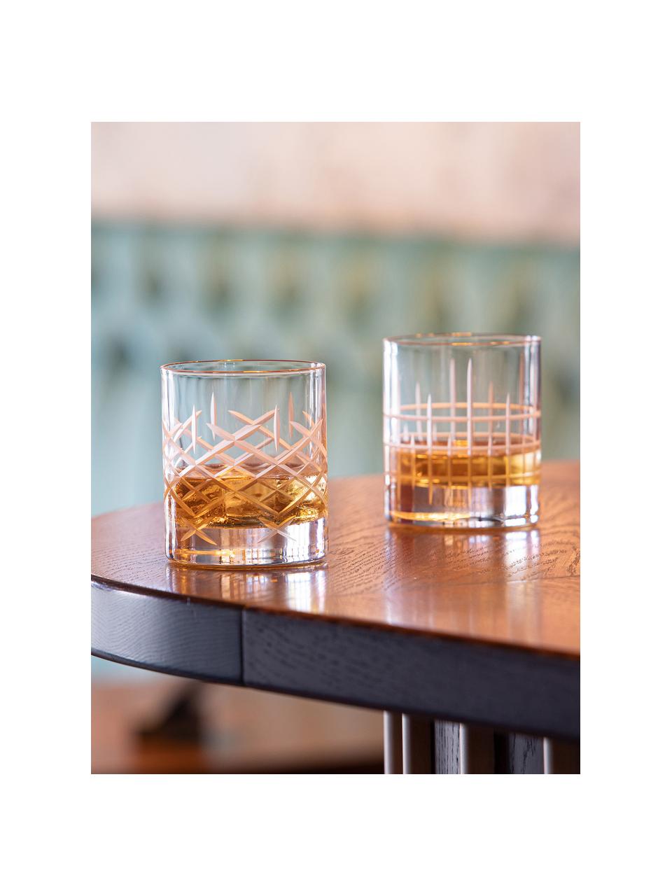 Bicchiere whisky con motivo strutturato Cub 6 pz, Vetro, Trasparente, Ø 10 x Alt. 10 cm, 320 ml