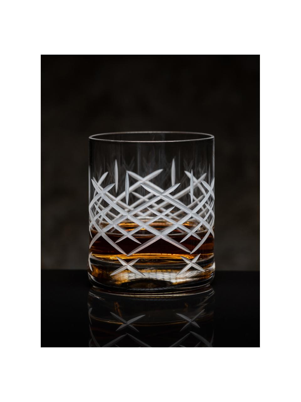 Bicchiere whisky con motivo strutturato Cub 6 pz, Vetro, Trasparente, Ø 10 x Alt. 10 cm, 320 ml