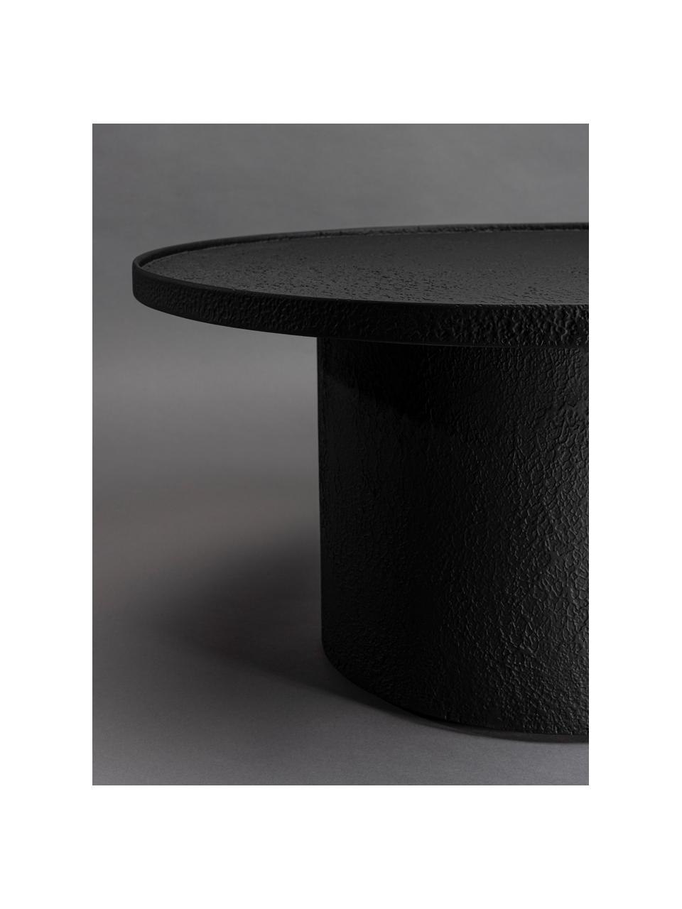 Runder Couchtisch Winston, Holz, schwarz lackiert, Ø 70 cm