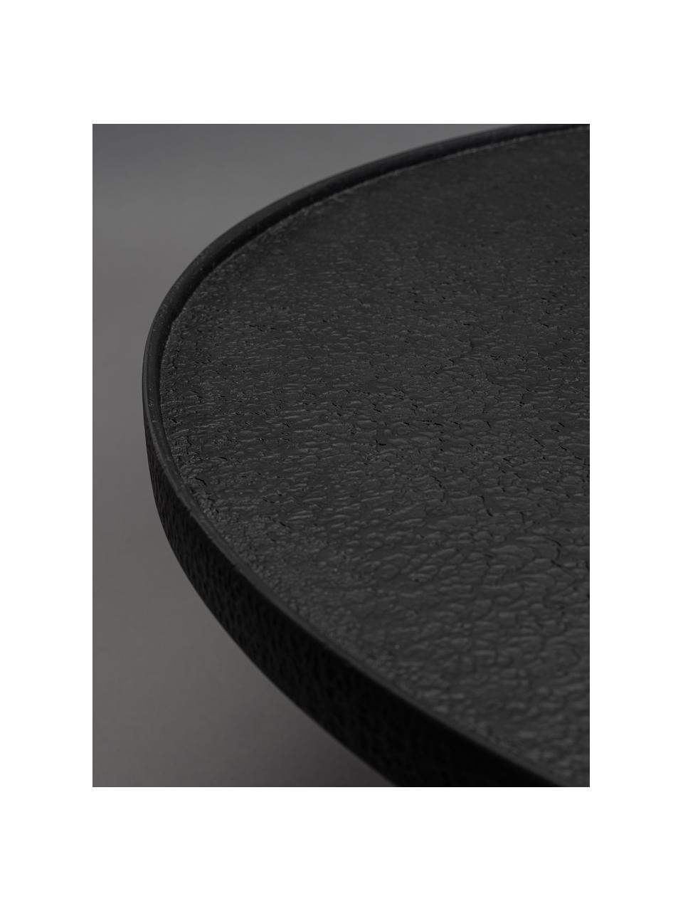 Table basse ronde Winston, Bois, noir laqué, Ø 70 cm