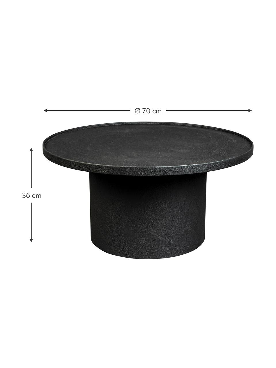 Okrúhly konferenčný stolík Winston, Drevo, čierna lakovaná, Ø 70 cm