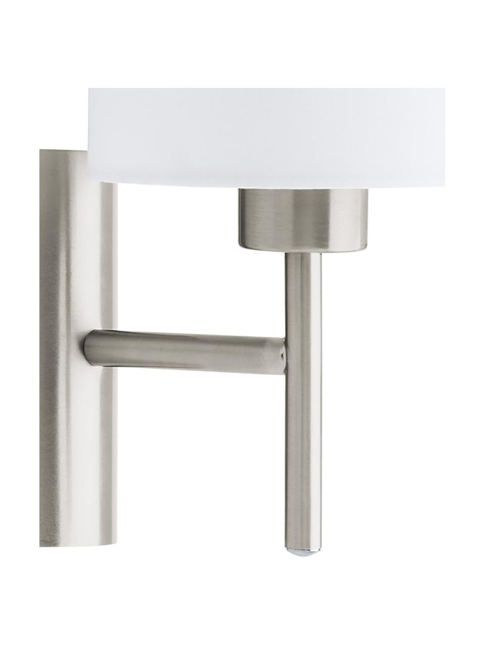 Aplique Mick, estilo clásico, Pantalla: tela, Estructura: metal niquelado, Blanco, plateado, F 18 x Al 31 cm