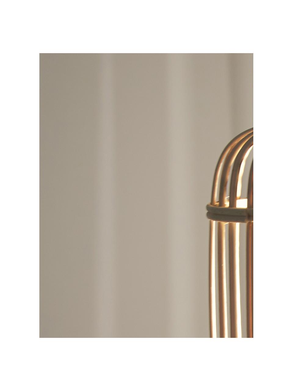 Tripod Tischlampe Adam aus Bambus, Lampenschirm: Bambus, Lampenfuß: Metall, pulverbeschichtet, Weiß, Bambus, Ø 21 x H 42 cm