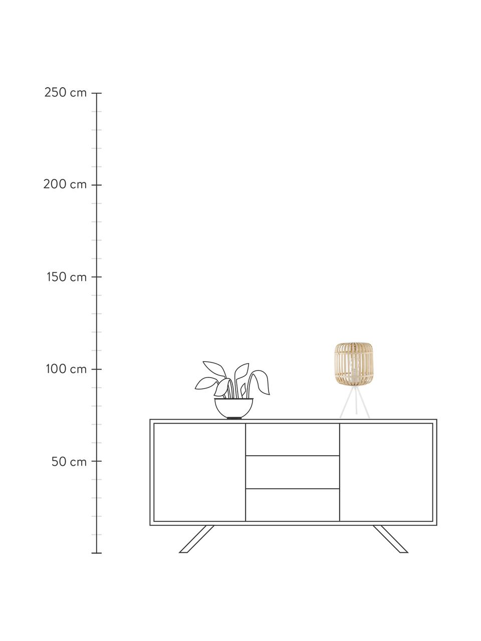 Lampa stołowa trójnóg z drewna bambusowego Adam, Biały, jasny brązowy, Ø 21 x W 42 cm