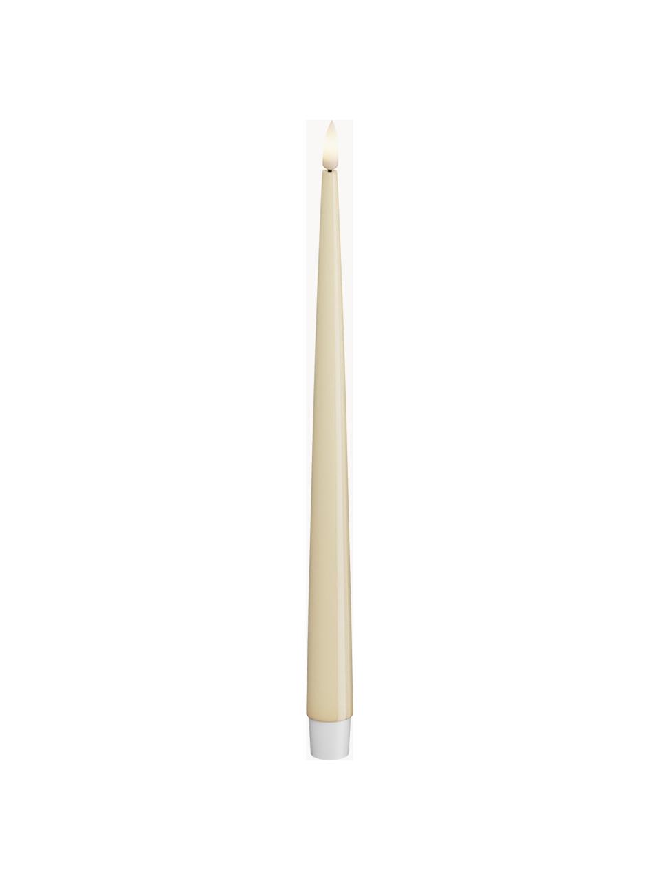 Ručne vyrobené dlhé LED sviečky Real Flame, V 28 cm, 2 ks, Plast so živicovým povrchom, Krémovobiela, V 28 cm