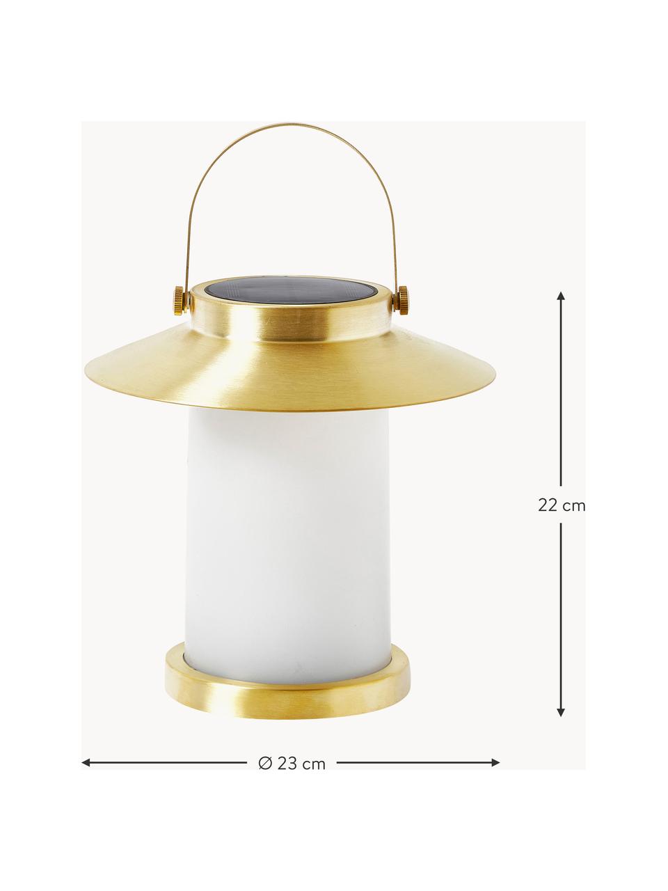 Mobile dimmbare Außentischlampe, Goldfarben, Weiß, Ø 23 x H 22 cm