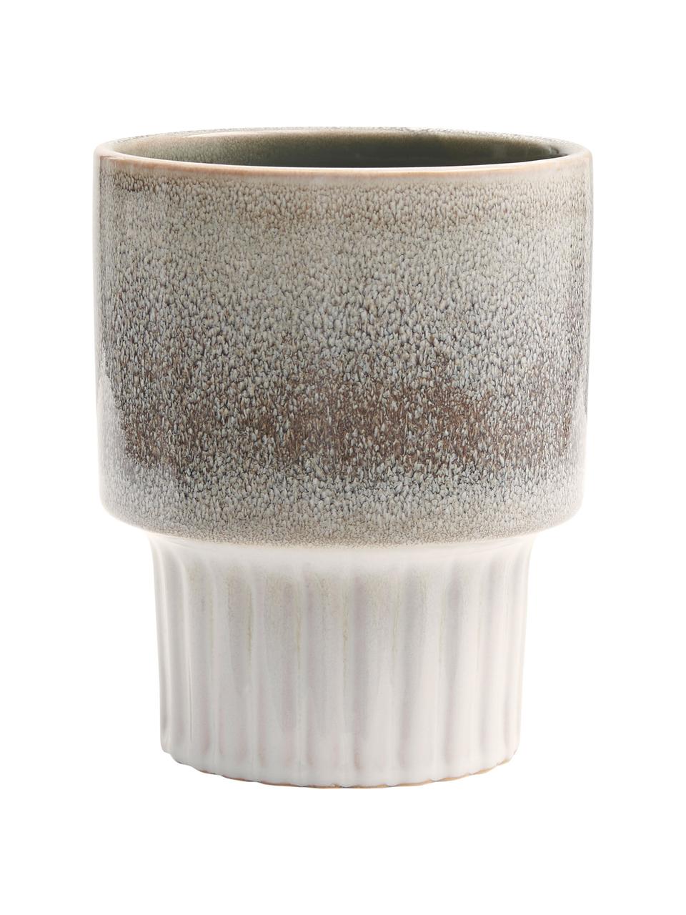 Portavaso in ceramica sfumata Emine, Ceramica, Tonalità beige, Ø 18 x Alt. 23 cm