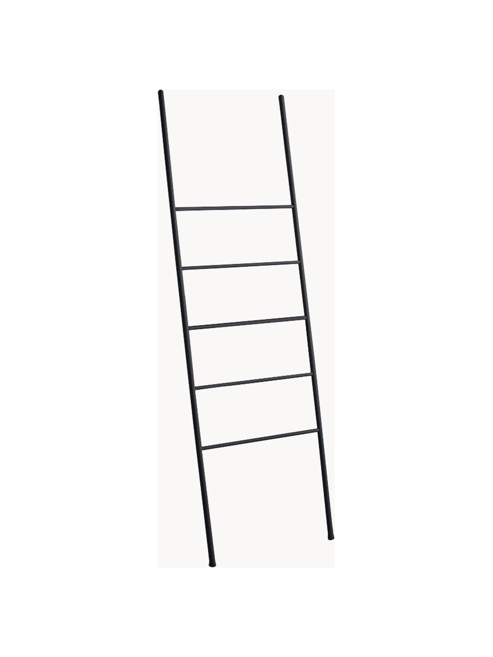 Metalen handdoekladder Up, Gelakt metaal, Mat zwart, B 50 x H 160 cm