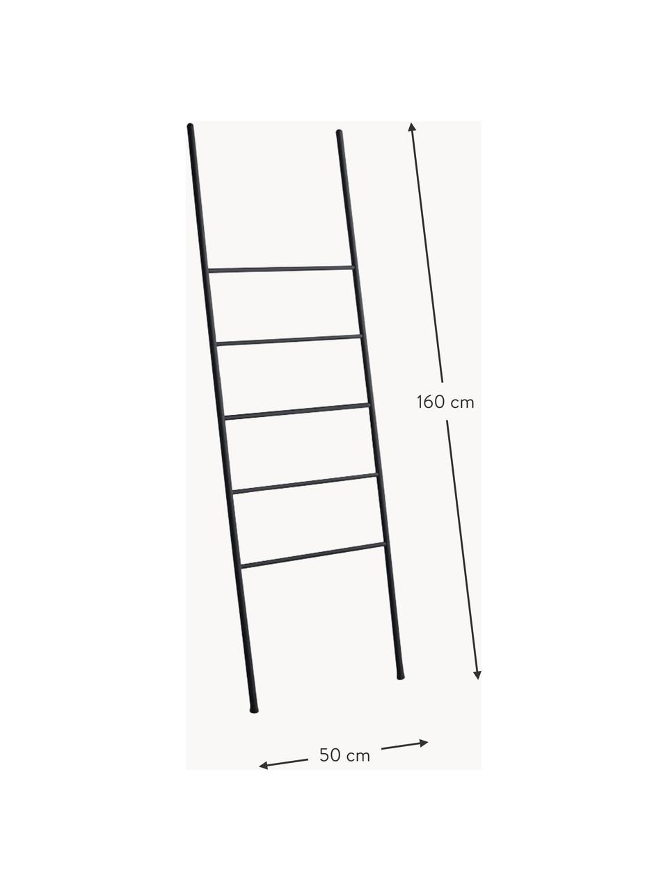 Portasciugamani in metallo Up, Metallo laccato, Nero opaco, Larg. 50 x Alt. 160 cm