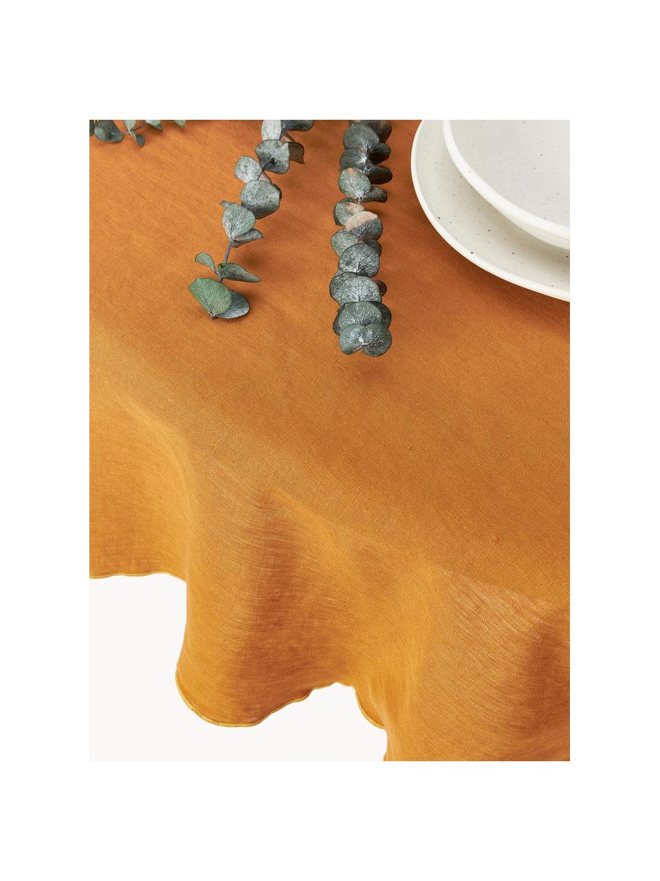 Runde Leinen-Tischdecke Kennedy mit Umkettelung, 100 % gewaschenes Leinen

Leinen ist eine Naturfaser, welche sich durch Atmungsaktivität, Strapazierfähigkeit und Weichheit auszeichnet.

Das in diesem Produkt verwendete Material ist schadstoffgeprüft und zertifiziert nach STANDARD 100 by OEKO-TEX®, 6760CIT, CITEVE., Orange, Hellgelb, 4-6 Personen (Ø 180 cm)