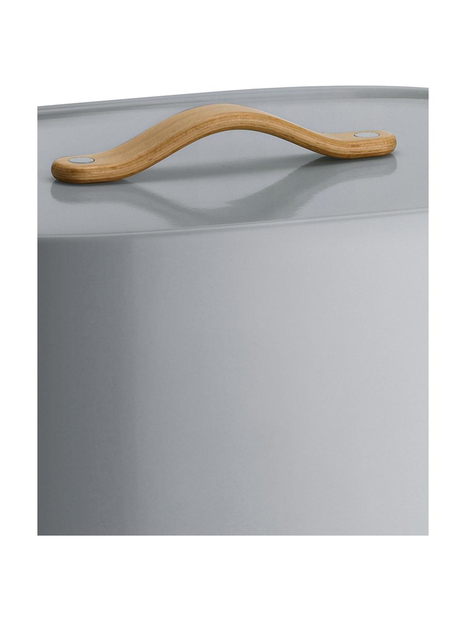 Scatola per pane di design Emma, Manico: legno di faggio, Grigio, Larg. 33 x Alt. 17 cm