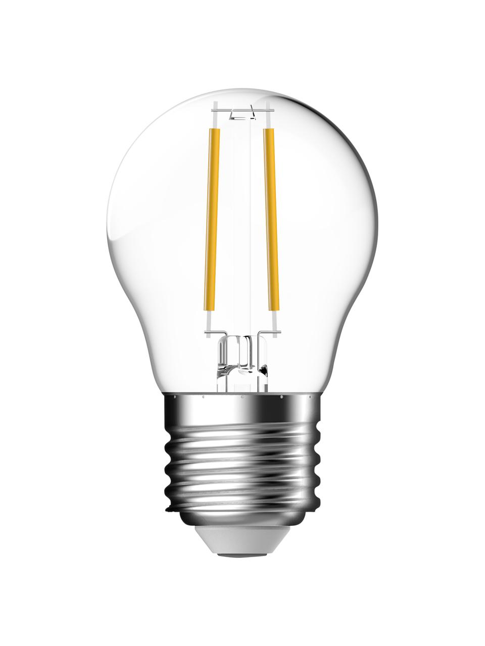 Lampadina E27, dimmerabile, bianco caldo, 2 pz, Lampadina: vetro, Base lampadina: alluminio, Trasparente, Ø 5 x Alt. 8 cm, 2 pz