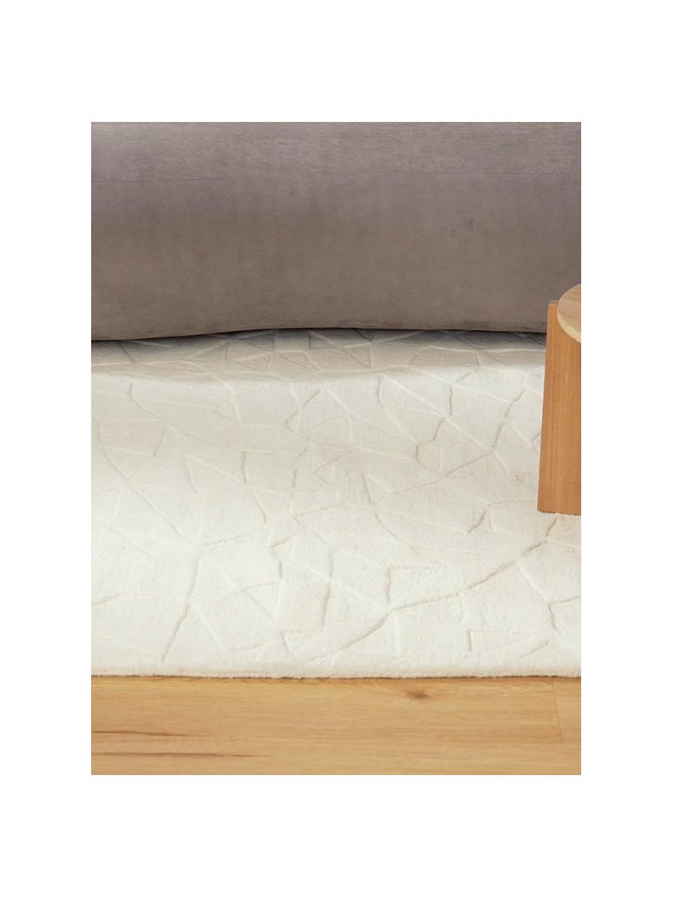 Ręcznie tuftowany dywan z wełny Rory, Biały, S 80 x D 150 cm (Rozmiar XS)
