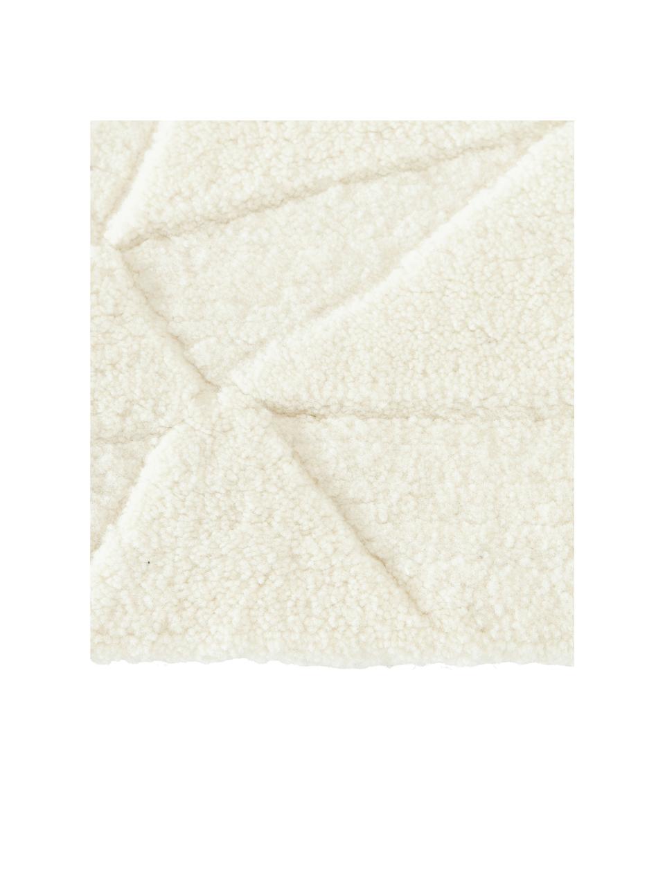Tappeto in lana taftato a mano con struttura alta-bassa Rory, Retro: 100% cotone Il materiale , Bianco crema, Larg. 80 x Lung. 150 cm (taglia XS)