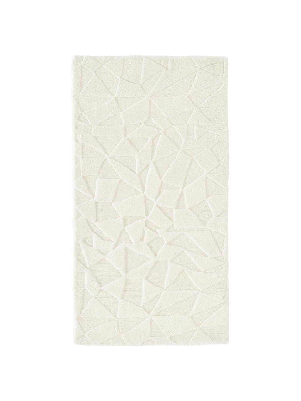 Ręcznie tuftowany dywan z wełny Rory, Kremowobiały, S 80 x D 150 cm (Rozmiar XS)