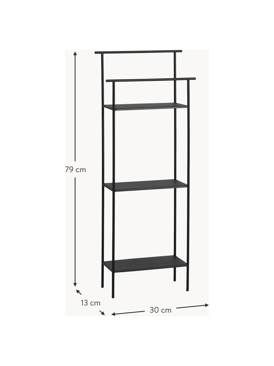 Regał z metalu Dora, Stal szlachetna malowana proszkowo, Czarny, matowy, Ø 30 x W 79 cm