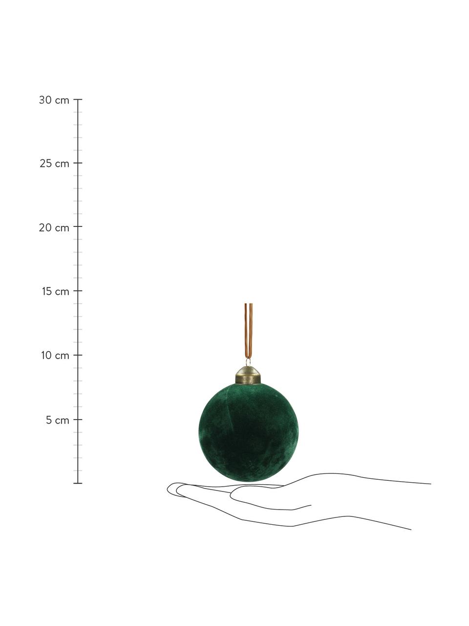 Palla di Natale Velvet Ø8 cm, 4 pz, Verde abete, Ø 8 cm