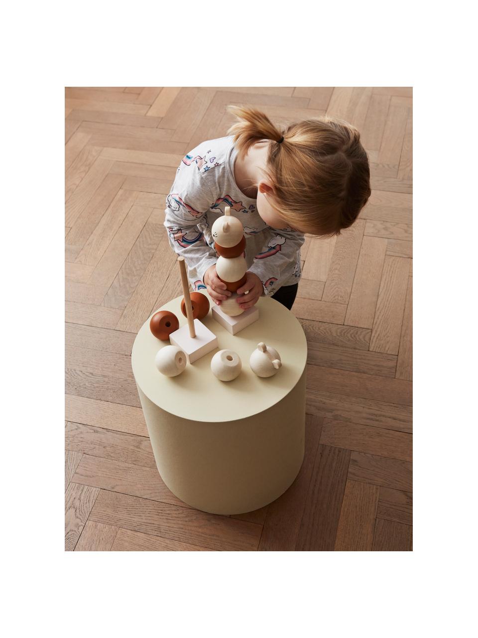 Grand jouet empilable en bois de hêtre Lala, Bois de hêtre, enduit, Brun, crème, Ø 6 x haut. 23 cm