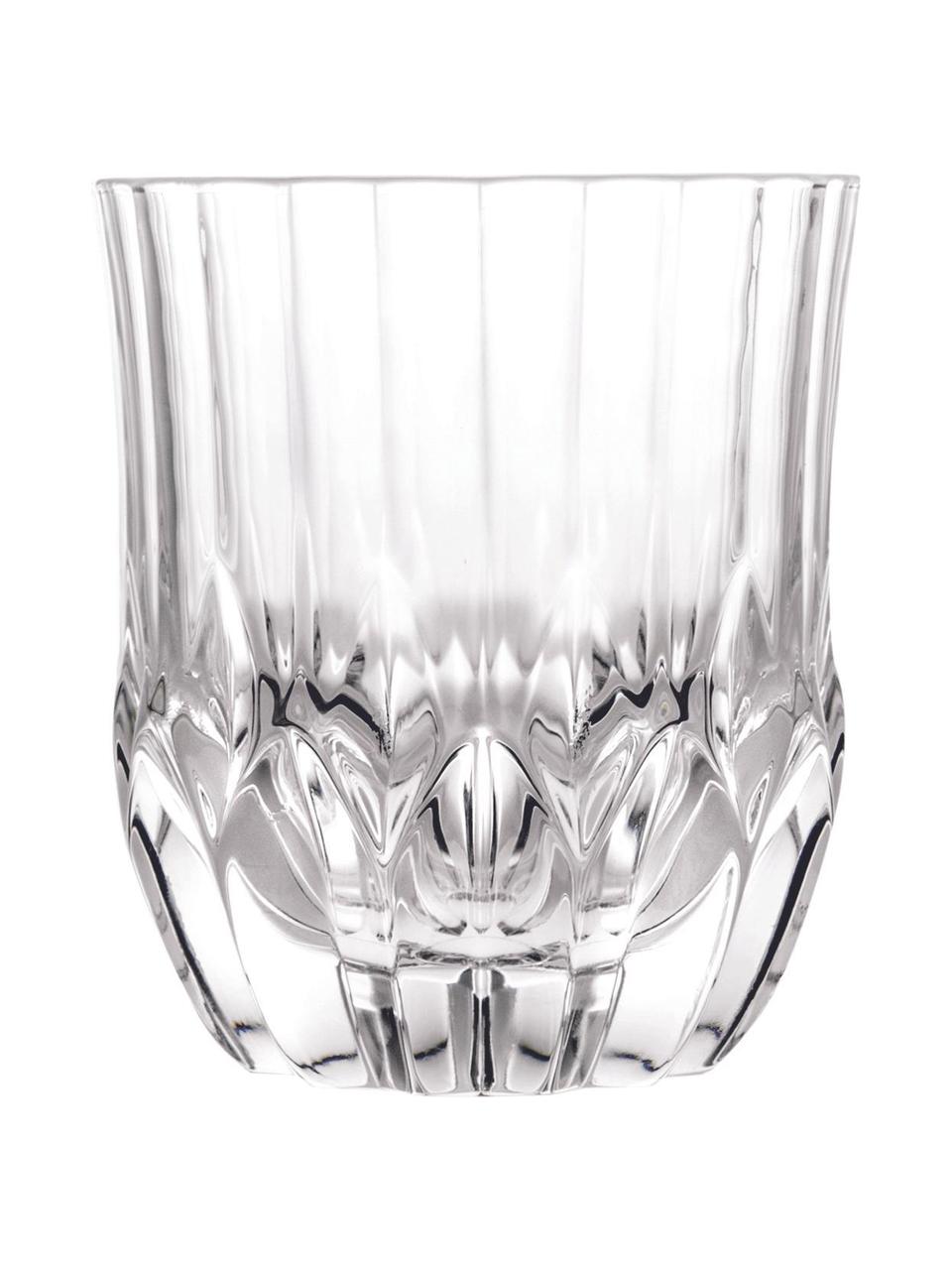 Bicchiere in cristallo con rilievo Adagio 6 pz, Cristallo, Trasparente, Ø 9 x Alt. 10 cm. 350 ml