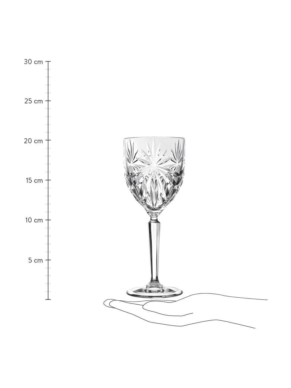 Kristallen witte wijnglazen Oasis met reliëf, 6 stuks, Luxion kristalglas, Transparant, Ø 8 x H 20 cm, 290 ml