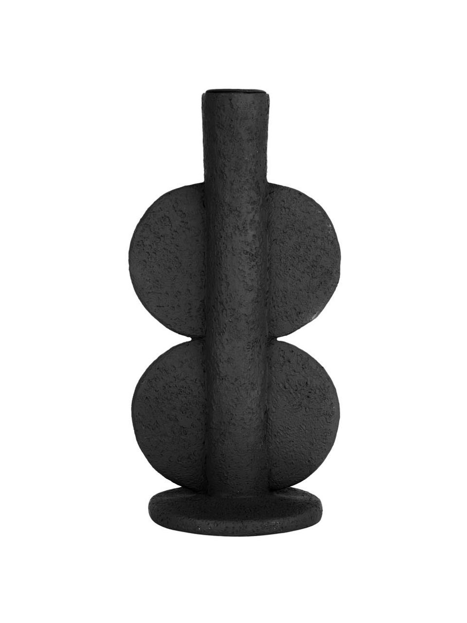 Candelabro Double, Poliresina, Negro, An 11 x Al 22 cm