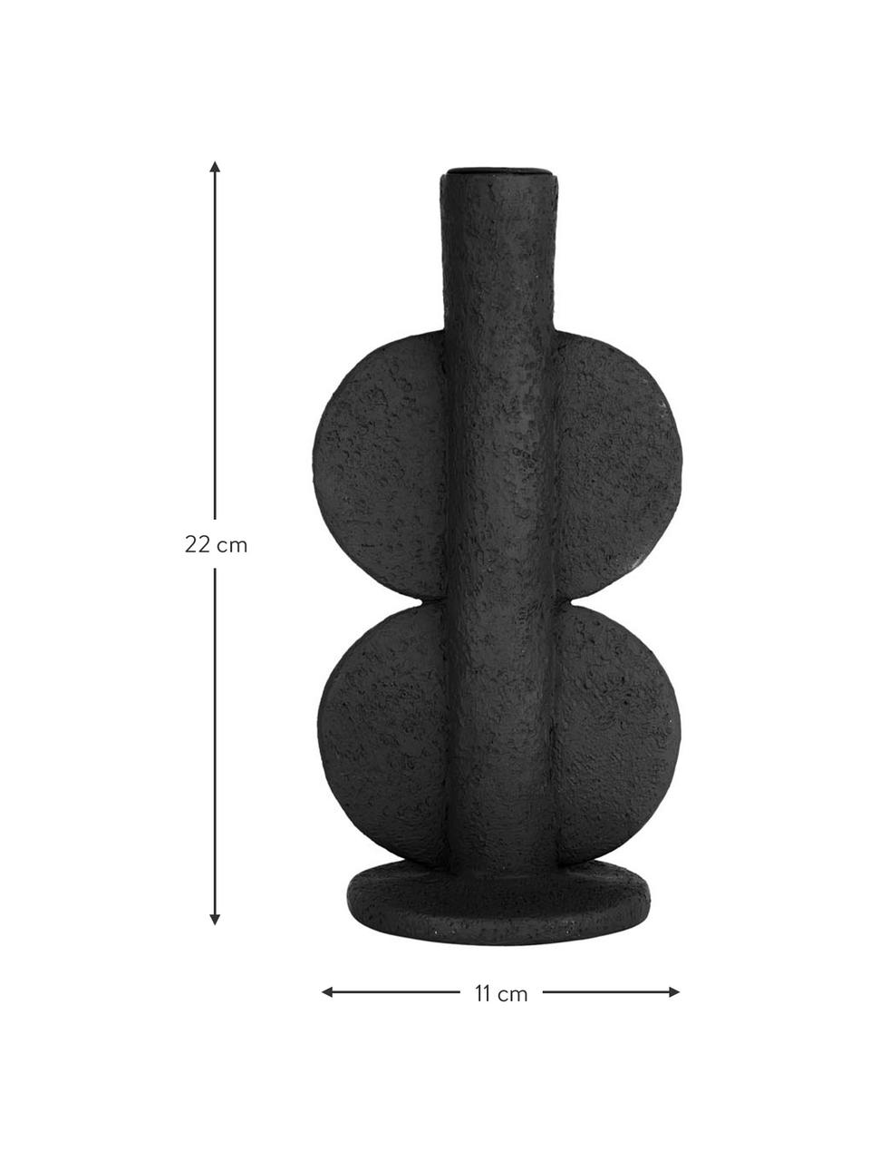 Svícen Double Bubble, Polyresin, Černá, Š 11 cm