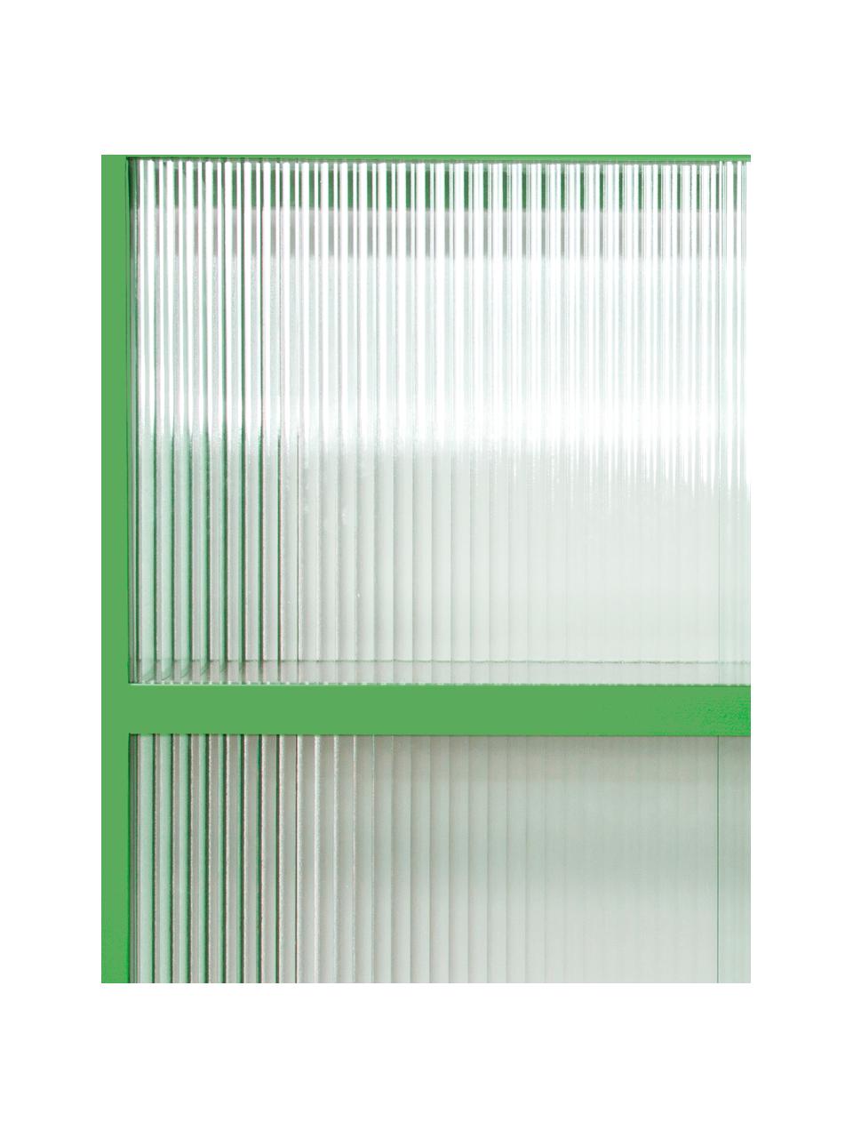 Rangement avec portes coulissantes Oli, Transparent, vert, larg. 80 x haut. 89 cm