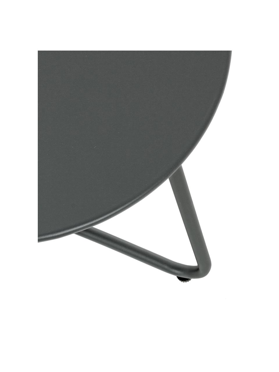 Mesa auxiliar para exterior de metal Wissant, Acero con pintura en polvo, Gris oscuro, Ø 40 x Al 45 cm
