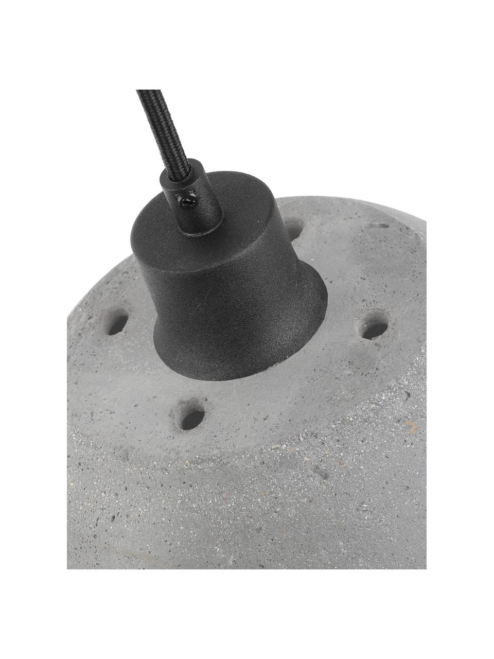 Kleine hanglamp Malaga van beton, Lampenkap: beton, Grijs, Ø 28 x H 24 cm