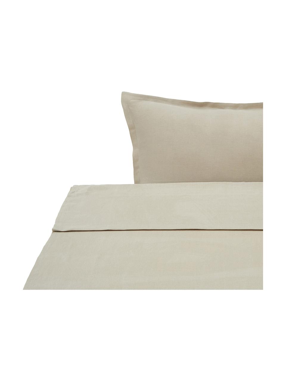 Set lenzuola in lino Soffio, Taupe, 260 x 295 cm