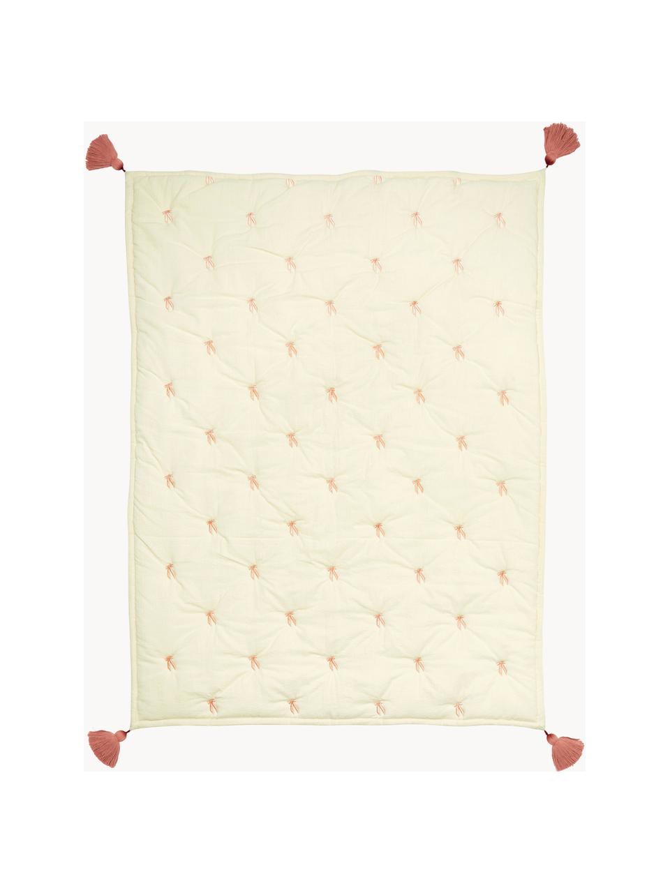 Gesteppte Kuscheldecke Bows aus Bio-Baumwolle, Bezug: 100 % Bio-Baumwolle, OCS-, Bows, B 90 x L 120 cm