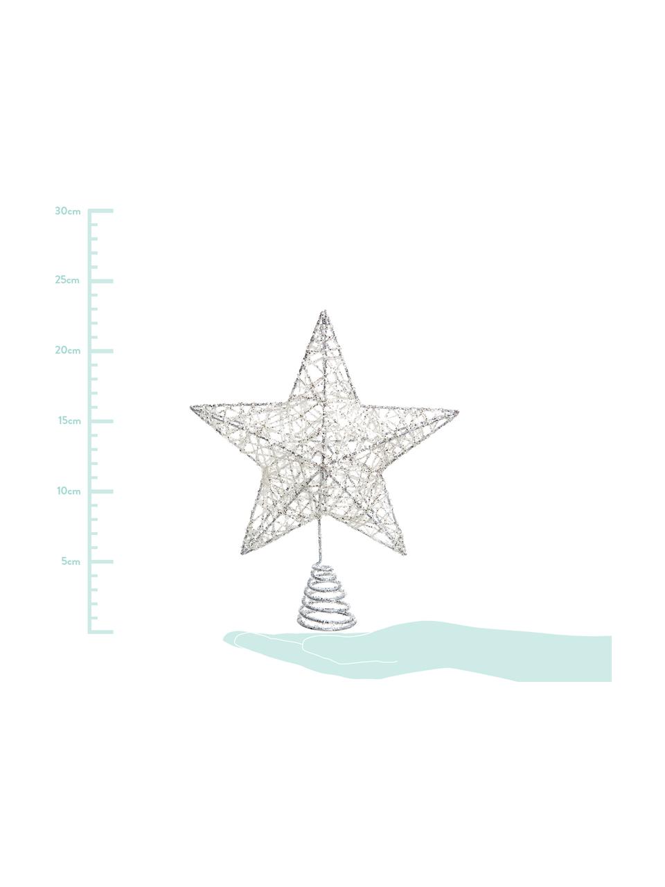 Decoración para punta del árbol Star, Hierro, Blanco, L 20 x Al 23 cm