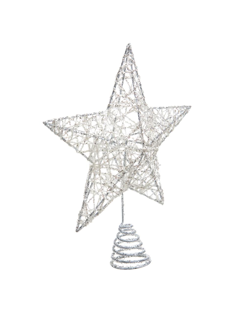 Decoración para punta del árbol Star, Hierro, Blanco, L 20 x Al 23 cm