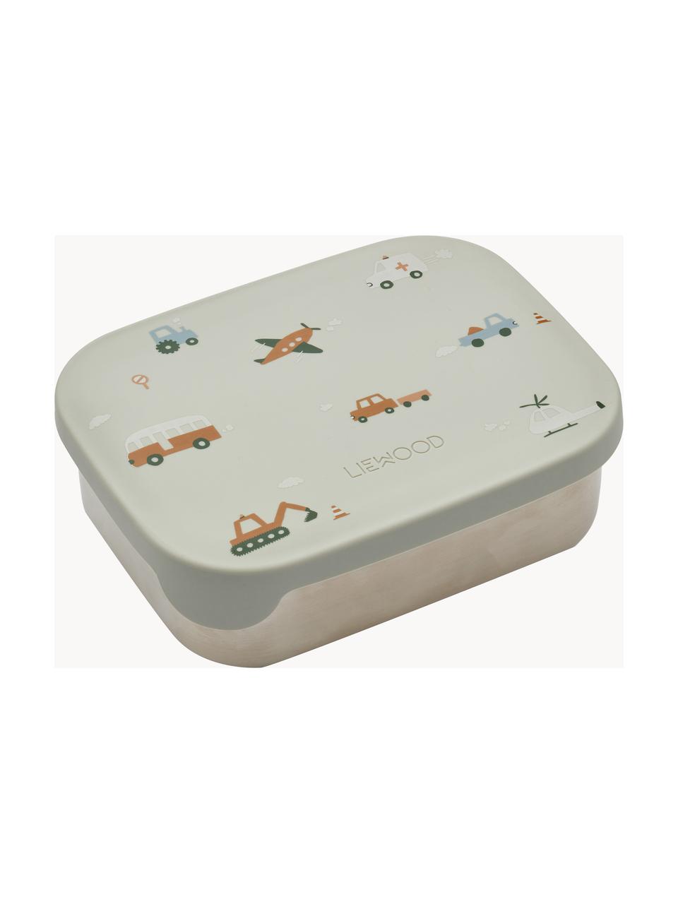 Kinder-Lunchbox Arthur, Box: 18/8 Edelstahl, Deckel: 100 % Silikon, Off White, Hellgrau, B 17 x H 6 cm