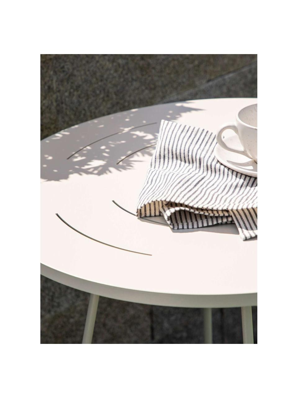 Záhradný kovový stôl Bacong, Recyklovaná potiahnutá oceľ, Svetlobéžová, Ø 60 x V 74 cm